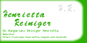 henrietta reiniger business card